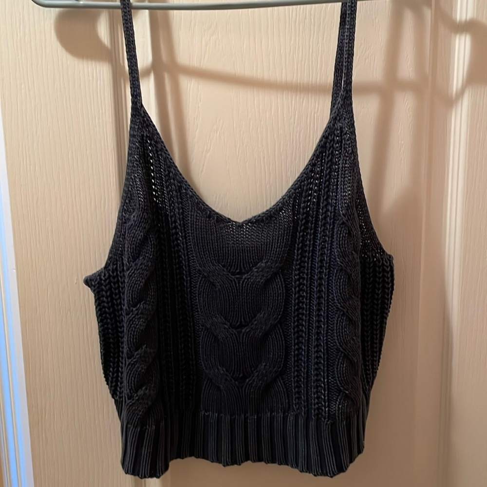 American Eagle Size Large strappy sweater top in Navy Blue. Minimal wear.